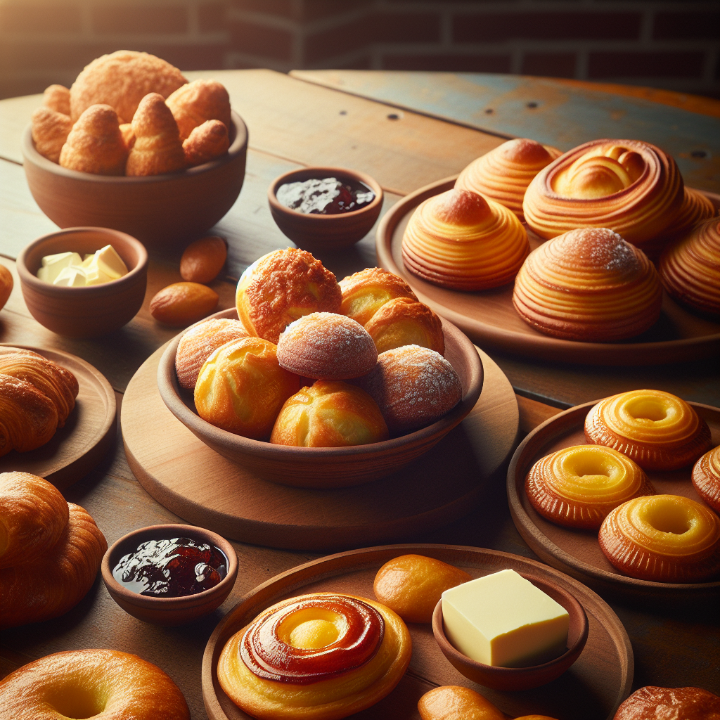 Realistic stock image of fresh Colombian pastries.